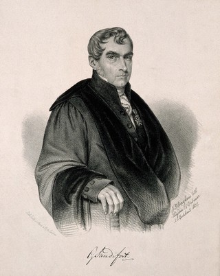 Gerard Sandifort. Lithograph by J. P. Berghaus, 1848, after J. J. Eeckhout, 1837.