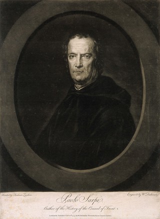 Pietro Paolo Sarpi. Mezzotint by W. Dickinson, 1777, after F. Zucchero.