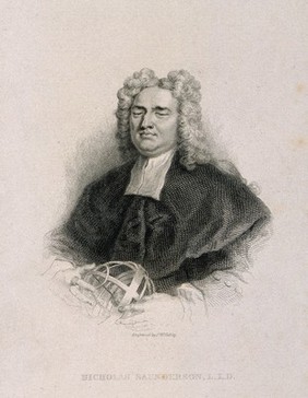 Nicholas Saunderson [Sanderson]. Line engraving by J. McGahey after J. Vanderbank.