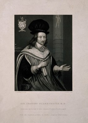 Sir Charles Scarburgh. Stipple engraving by J. Brown after G. P. Harding after R. Greenbury.