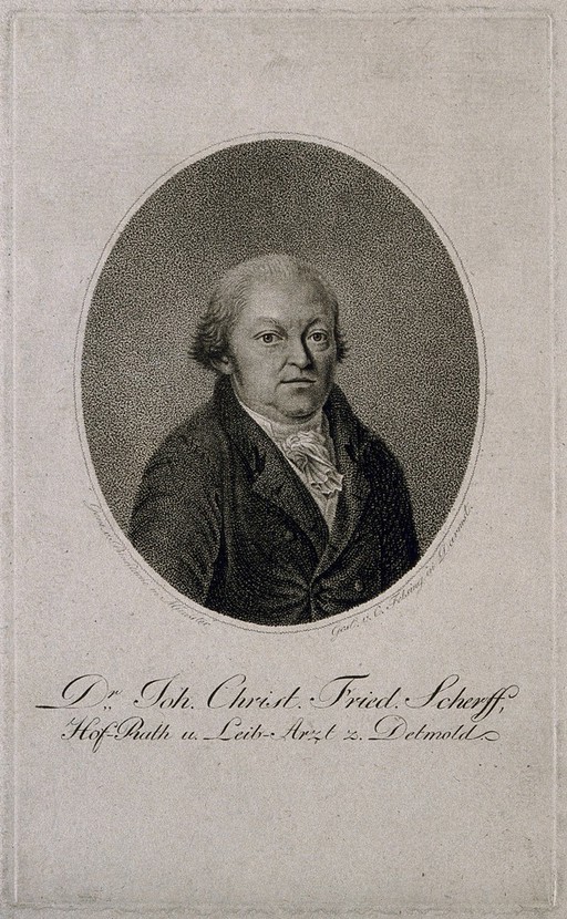 Johann Christian Friedrich Scherf. Stipple engraving by G. Felsing after J. C. Rincklake.
