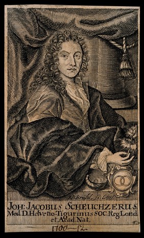 Johann Jacob Scheuchzer. Line engraving by J. B. Brühl.