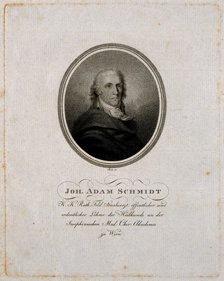 Johann Adam Schmidt. Stipple engraving by J. Putz after J. A. Kapeller.