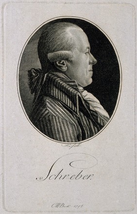 Johan Christian Daniel von Schreber. Stipple engraving by C. W. Bock, 1794, after L.H. Hessell.