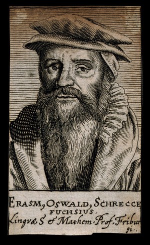 view Erasmus Oswald Schreckefuchs. Line engraving, 1688.