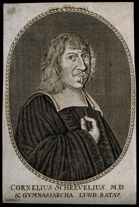 Cornelius Schrevelius. Line engraving by J. Püschel.