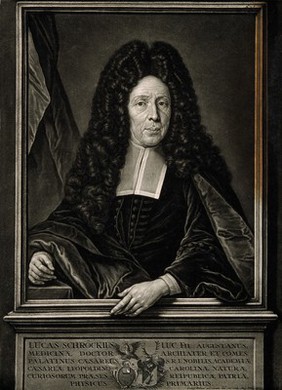 Lucas von Schröck. Mezzotint by G. Kilian, 1725, after himself.