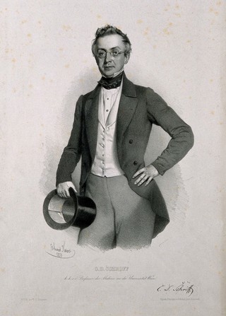 Carl Damian, Ritter von Schroff. Lithograph by E. Kaiser, 1850.