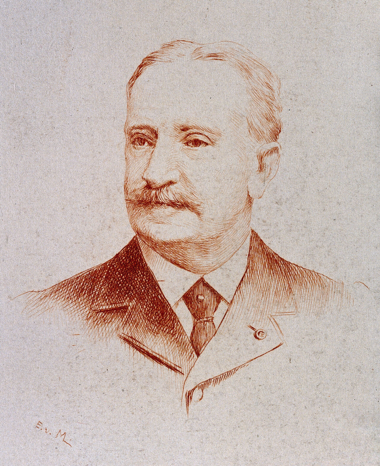 Marc Sée. Etching by E. van Muyden., by Evert van Muyden