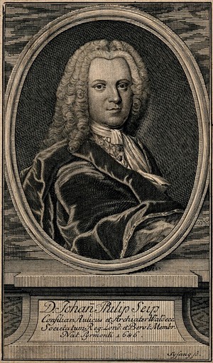 view Johann Philipp Seip. Line engraving by J. C. Sysang.