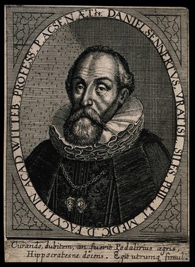 Daniel Sennert. Line engraving by S. Furck, 1650.