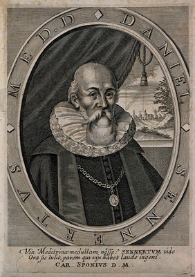 Daniel Sennert. Line engraving, 1650.