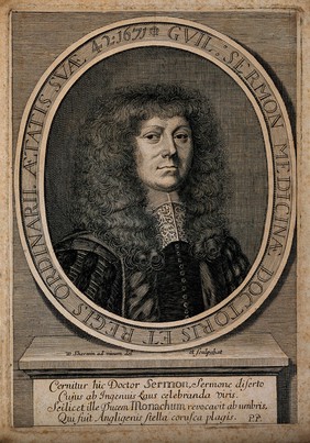 William Sermon. Line engraving by W. Sherwin, 1671, after himself.