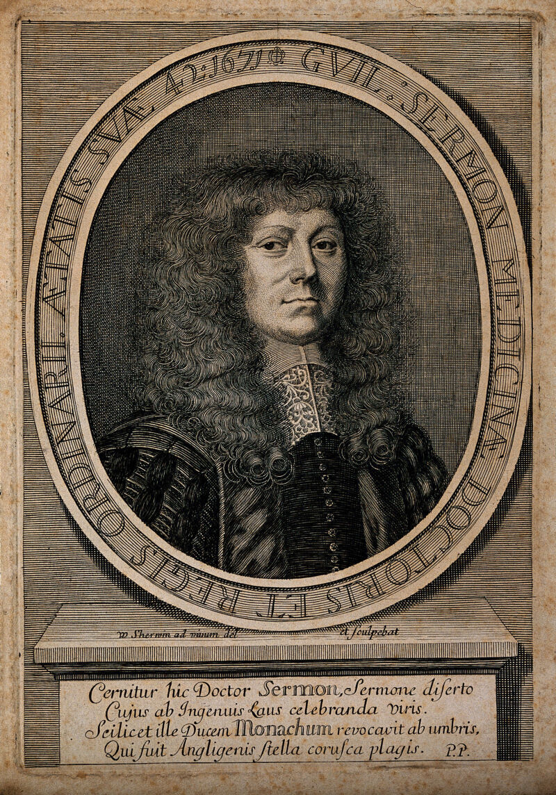 William Sermon. Line engraving by W. Sherwin, 1671, after himself., 1671, by William Sherwin