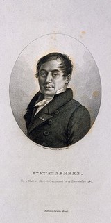 Antoine Étienne Renaud Augustin Serres. Stipple engraving by A. Tardieu, 1823, after himself.