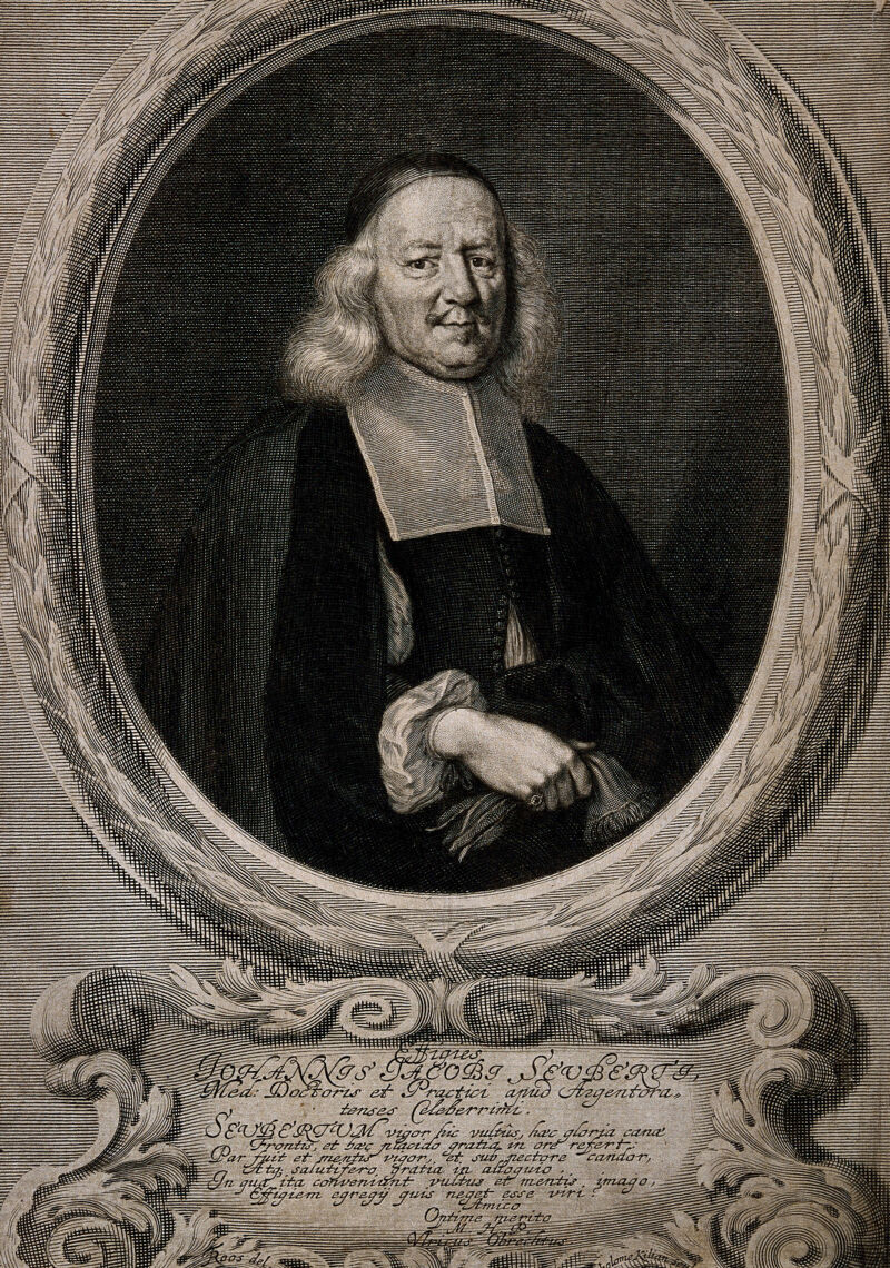 Johannes Jacob Seubert. Line engraving by B. Kilian, 1676, after T. Roos., 1676, by Theodor Roos