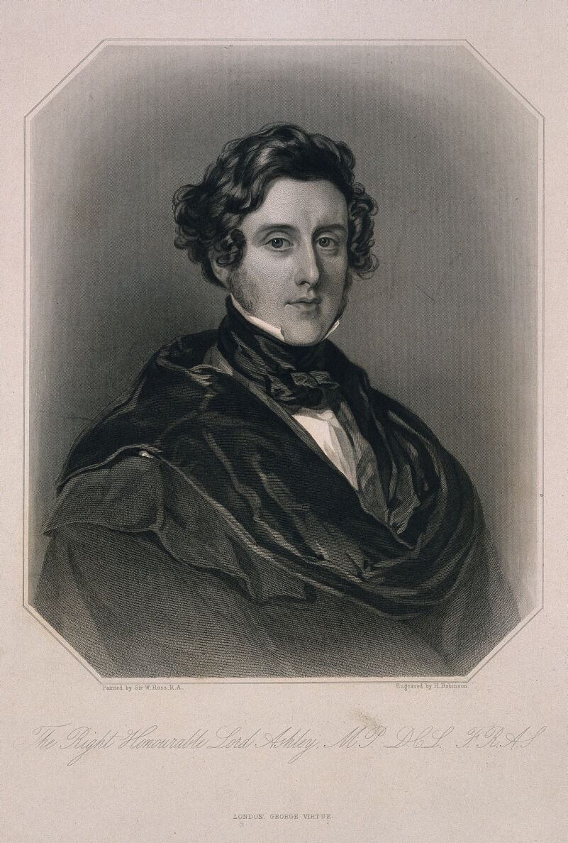 Anthony Ashley Cooper, 7th Earl of Shaftesbury. Stipple engraving by H. Robinson after Sir W. Ross., by William Charles Ross