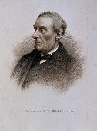 Anthony Ashley Cooper, 7th Earl of Shaftesbury. Engraving.