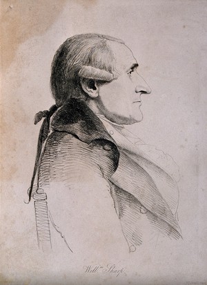 view William Sharp. Soft-ground etching by W. Daniell after G. Dance.