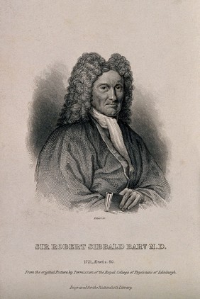 Sir Robert Sibbald. Line engraving by W. H. Lizars after J. Alexander.