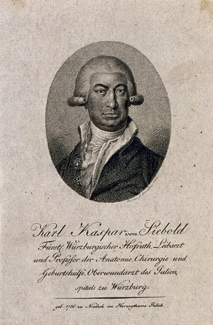 view Karl Kaspar von Siebold. Stipple engraving by J.D. Laurens, 1802.