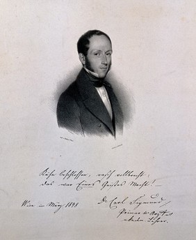 Karl Ludwig Sigmund, Ritter von Ilanor. Lithograph by R. Theer, 1848.