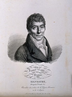 Augustin-François, Baron Silvestre. Lithograph by J. Boilly, 1822.