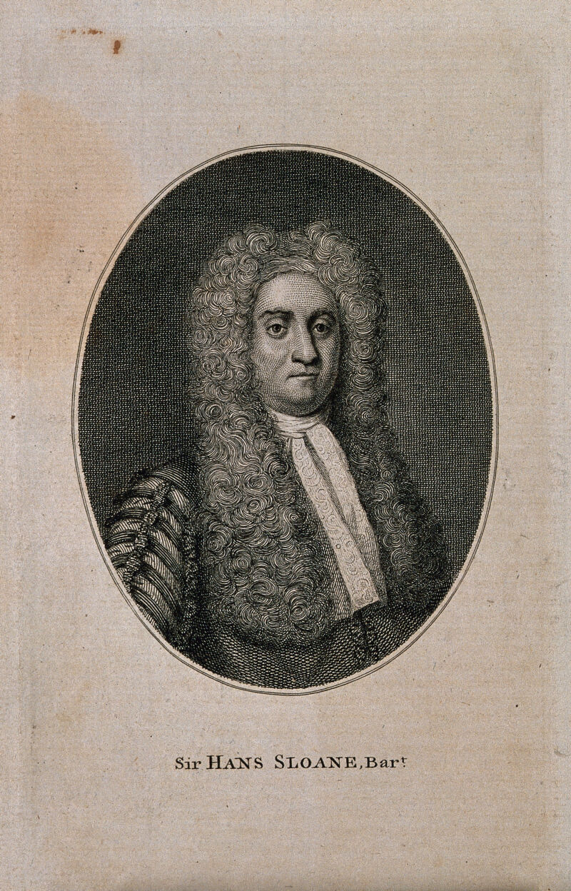 Sir Hans Sloane. Line engraving after T. Murray, 1725., by Thomas Murray
