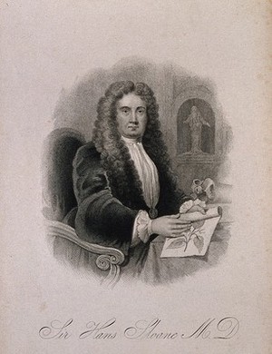 view Sir Hans Sloane. Stipple engraving by J.B. Bird after S. Slaughter, 1736.