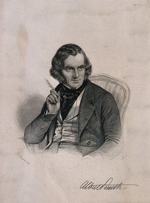 view Albert Richard Smith. Stipple engraving by Cook, 1844, after C. Baugniet.