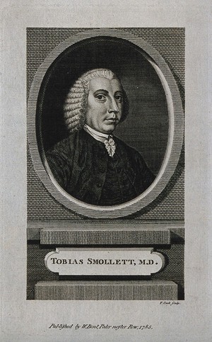 view Tobias George Smollett. Line engraving by T. Cook, 1785.