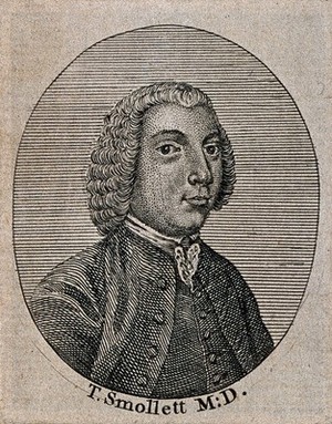 view Tobias George Smollett. Line engraving.