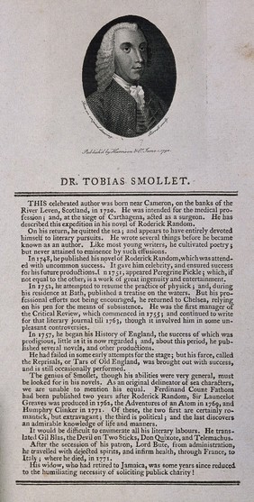 Tobias George Smollett. Line engraving by A. Birrell, 1794.