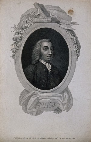 view Tobias George Smollett. Line engraving by W. Bromley, 1805.