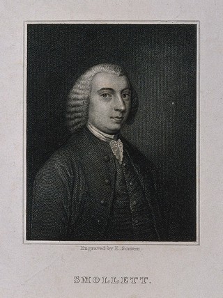 Tobias George Smollett. Stipple engraving by E Scriven.