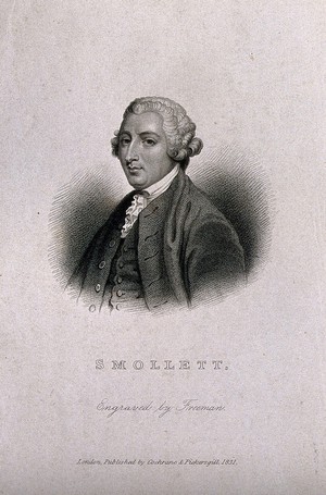 view Tobias George Smollett. Stipple engraving by S. Freeman after Sir J. Reynolds.