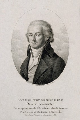 Samuel Thomas von Sömmering. Stipple engraving by A. Tardieu after C.W. Bender.
