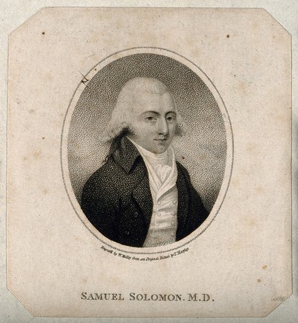 Samuel Solomon. Stipple engraving by W. Ridley after J. T. Harpley.