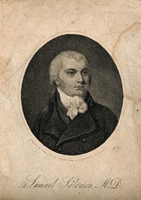 Samuel Solomon. Stipple engraving by D. Orme after T. Hargreaves.