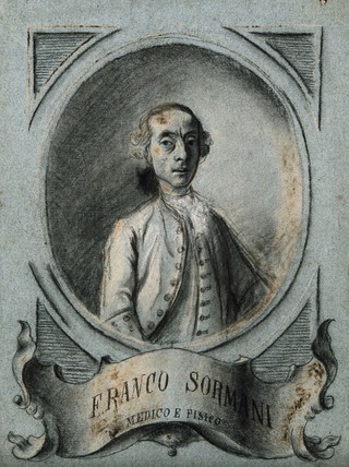 A man designated as Franco Sormani. Chalk drawing.