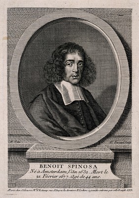 Benedictus (Baruch) Spinoza. Line engraving by E. Fessard, 1744.