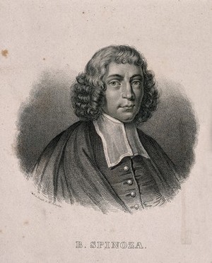 view Benedictus (Baruch) Spinoza. Line engraving by W. Pobuda.