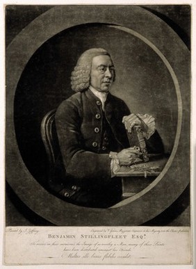 Benjamin Stillingfleet. Mezzotint by V. Green after J. Zoffany.