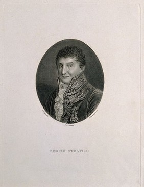 Simeone Filippo Stratico. Line engraving by G. Garavaglia after G. Longhi.