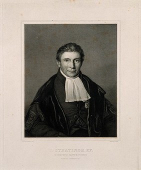 Sibrand Stratingh. Line engraving by J.P. Lange after J.J.G. van Wicheren.