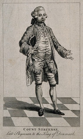 Johann Friedrich, Graf von Struensee. Line engraving.