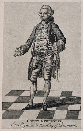 Johann Friedrich, Graf von Struensee. Line engraving.