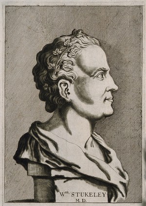 view William Stukeley. Line engraving, 1776, after I. Whood, 1727.