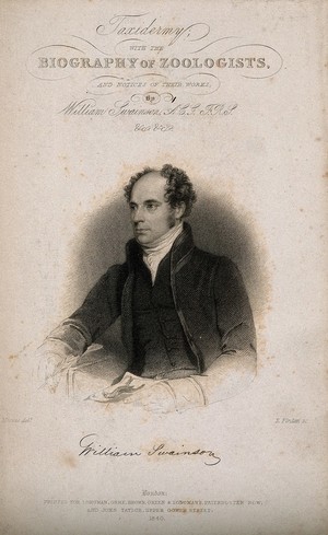 view William Swainson. Stipple engraving by E. Finden, 1840, after A. Mosses.