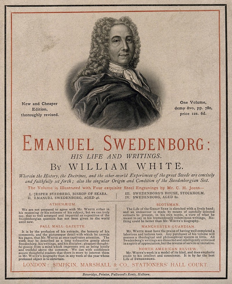 Emanuel Swedenborg. Etching by C. H. Jeens., by Charles Henry Jeens